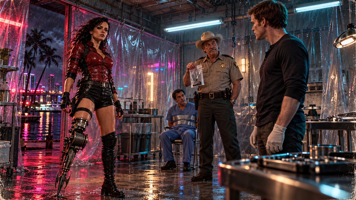 hansgruberhitit's tweet photo. Film 3: Planet Terror IV: Blood in the Water
DC-2 hits the Gulf Stream and the sickos can swim. Cherry gets a grappling-hook leg, Machete runs an infected regatta, and Earl beats Dexter to his target.
#GrindhouseVerse #PlanetTerror #CherryDarling #Machete #DexterResurrection https://t.co/7OQ9qnMHzU