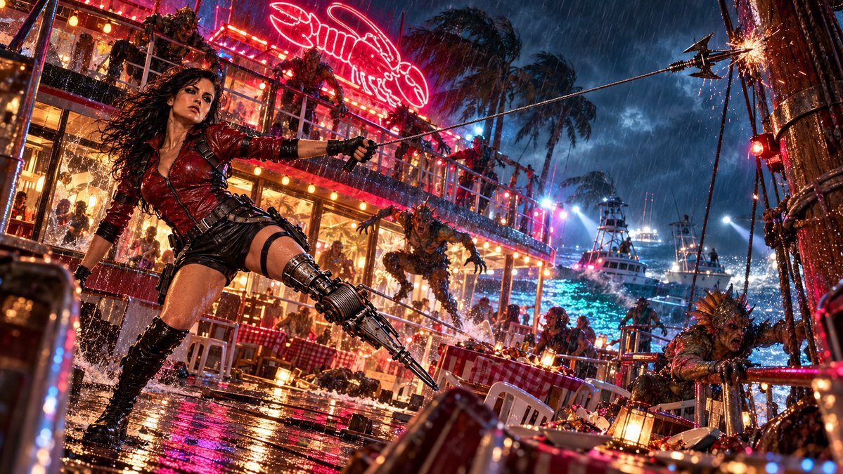 hansgruberhitit's tweet photo. Film 3: Planet Terror IV: Blood in the Water
DC-2 hits the Gulf Stream and the sickos can swim. Cherry gets a grappling-hook leg, Machete runs an infected regatta, and Earl beats Dexter to his target.
#GrindhouseVerse #PlanetTerror #CherryDarling #Machete #DexterResurrection https://t.co/7OQ9qnMHzU