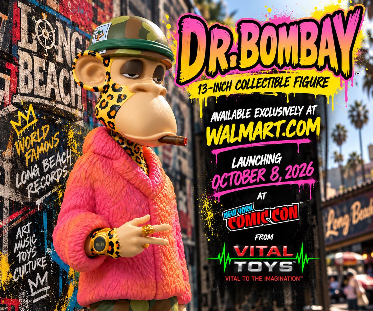NiftysWorld's tweet photo. THE EVENT ENDS. THE CULTURE DOESN’T. 🔥 
Dr. Bombay made his New York debut. Now the story keeps moving. 
Music. Art. Toys. Culture. 
Get yours: https://t.co/thMOJB3JsA 
@DrBombay @Walmart @VitalToys #DrBombay #Walmart #CollectTheCulture https://t.co/9aqtUoInWR