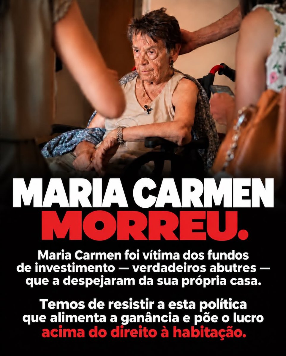 RochaVitor71047's tweet photo. Eterno descanso 🙏   Em Portugal temos de pensar na luta pelo direito habitação contra a ganância contra o próprio estado que formalizam leis a favor dos poderosos  #Acordem. ! https://t.co/v3XSox7PVP