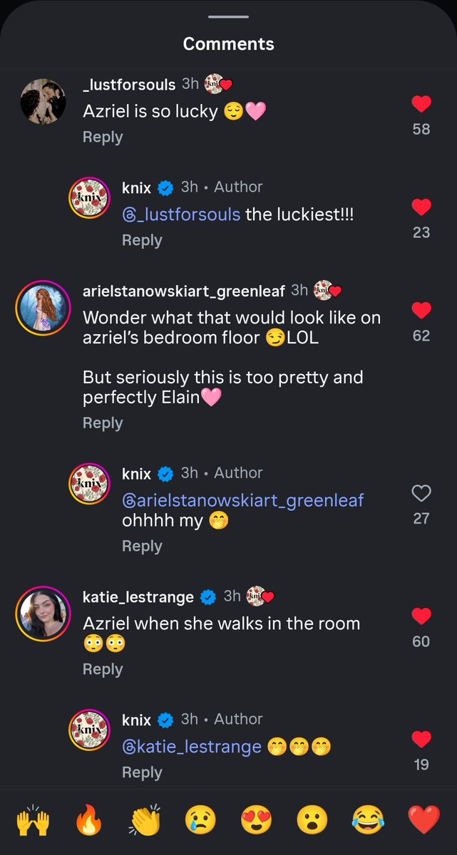 rhyshighking's tweet photo. the comments under elain's body suit post 🫦💙🩷 https://t.co/SL60nGwbAE
