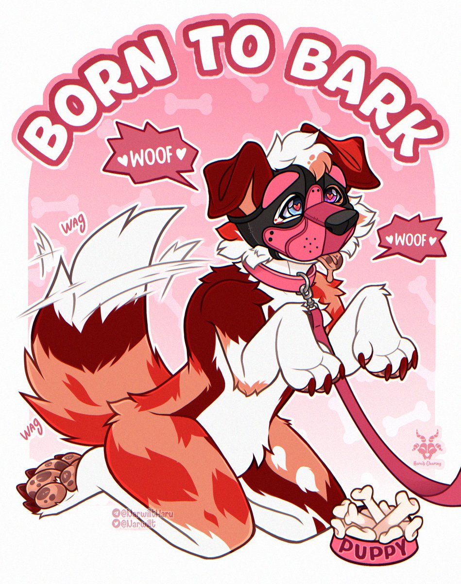 Narwillt's tweet photo. [BORN TO BARK YCH for Mika]🐶

"WOOF WOOF" Says the cute puppy!! >:3

💰: 90 U S D | You can have it with or without collar/leash! :3 | ANY Gender/Species 🦴 Sticker version: +5 u s d

💌 Pm me for a slot 

#furry #ych #puppy https://t.co/d88MfC20uA