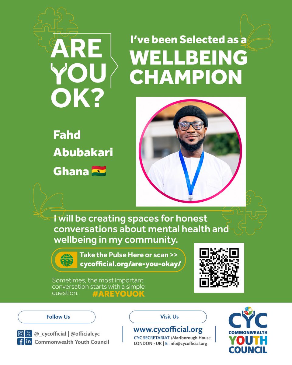 KingEscobar_6's tweet photo. And my Gmail reads tonight 😊👇🏾👇🏾👇🏾
 
Dear Fahd Abubakari,
Congratulations!

We are delighted to confirm that you have been selected to serve as a Wellbeing Champion for the Commonwealth Youth Council’s Are You Okay? Campaign. #AreYouOkay #GetYouthInvovled 

#TheVoice https://t.co/WGu9jWm08M