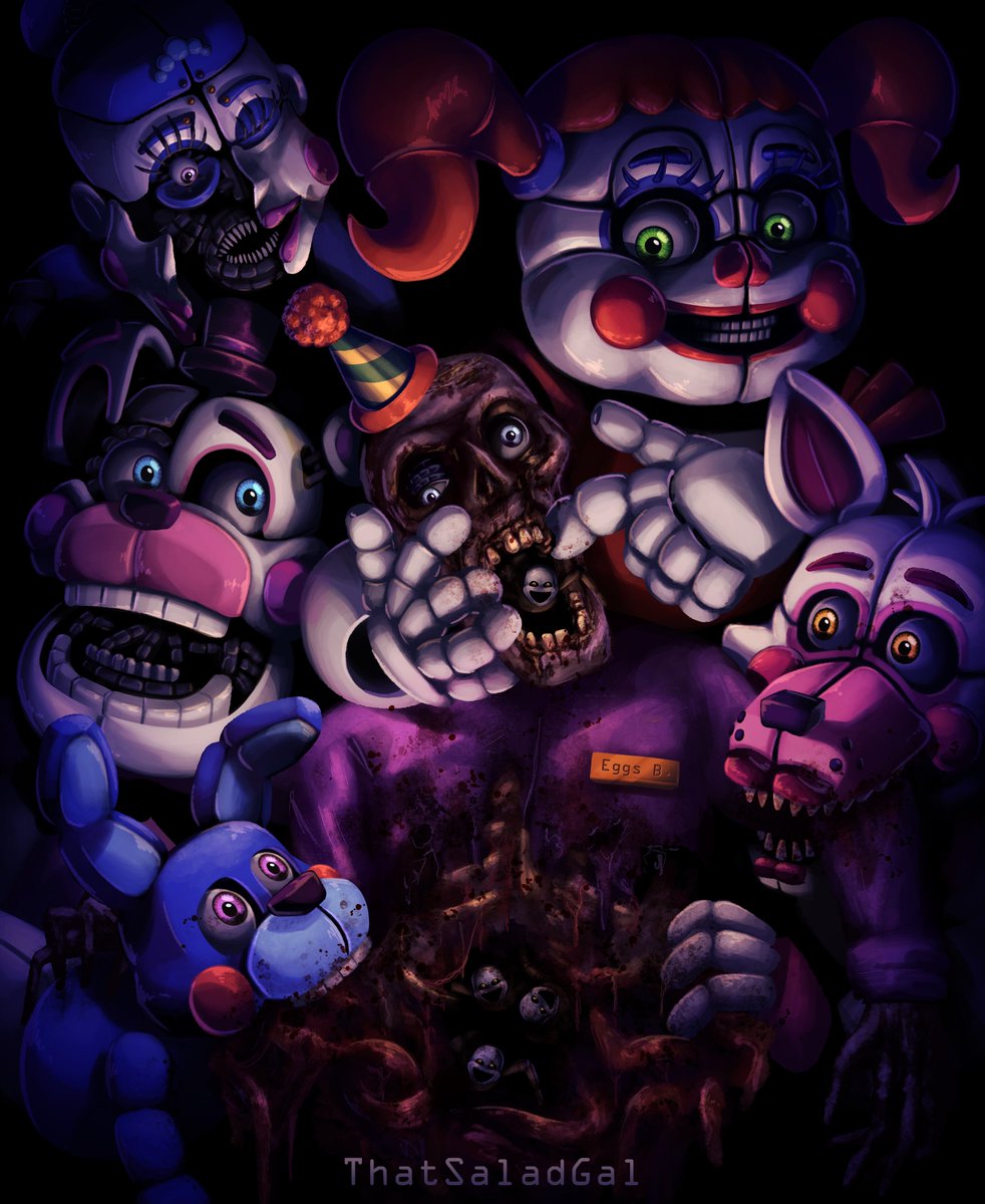 ThatSaladGal's tweet photo. Happy 10th Anniversary, Fnaf Sister Location!!!  🤡⚙️🎪

Not only is SL one of my favorite games in the series, but today is also my 21st Birthday!!!  

[ #Fnaf #FiveNightsAtFreddys ] https://t.co/JN7IEBE5ZT