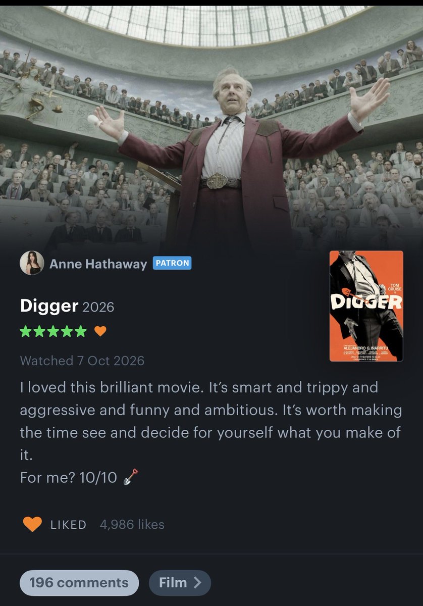 purpleharbors's tweet photo. Anne Hathaway, the new leader of Digger nation https://t.co/TLOZKlJ3Ug