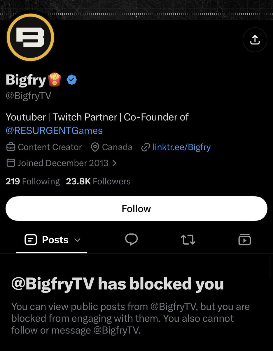 Adam_Griffo95's tweet photo. For someone who makes a career off shitting on other games you’d think he’d have a thicker skin… @BigfryTV https://t.co/huHvvX3eSQ