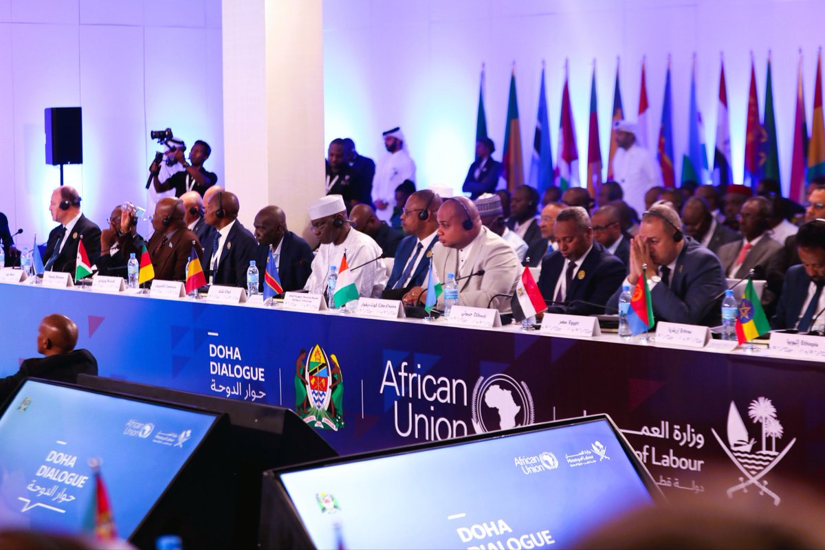 AU_HHS's tweet photo. The 2️⃣nd #Africa–#GCC+ Dialogue on Labour Mobility concluded with a shared commitment to strengthen the protection of migrant workers by both countries of origin &amp; destination.
H.E @amma_twumamoah stressed: Africa has the frameworks. 
Now, we must accelerate implementation. https://t.co/tzyjhc8IA0