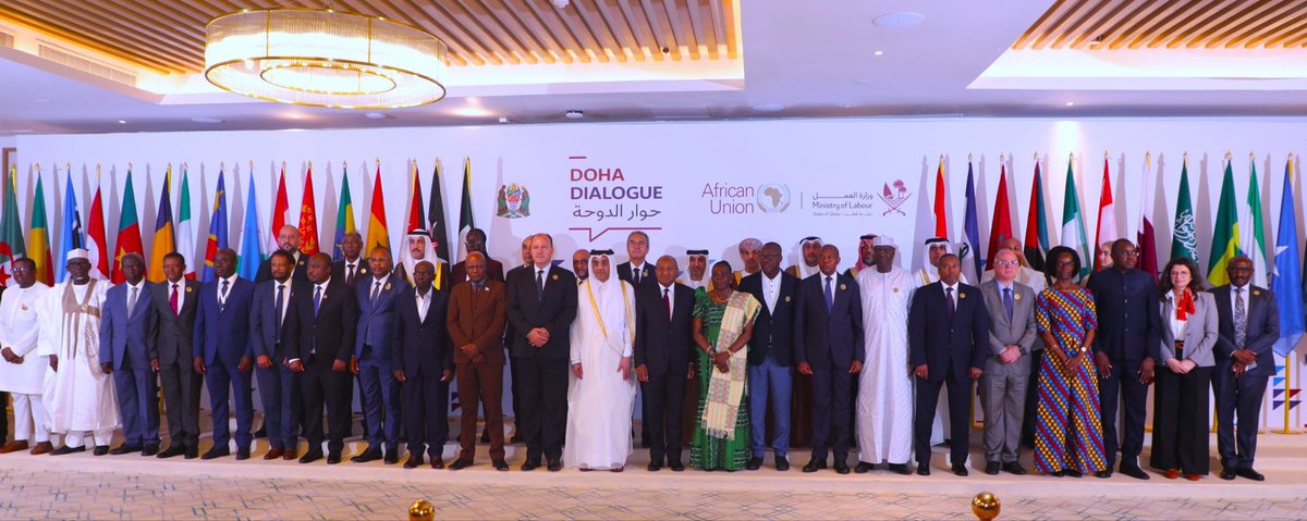 AU_HHS's tweet photo. The 2️⃣nd #Africa–#GCC+ Dialogue on Labour Mobility concluded with a shared commitment to strengthen the protection of migrant workers by both countries of origin &amp; destination.
H.E @amma_twumamoah stressed: Africa has the frameworks. 
Now, we must accelerate implementation. https://t.co/tzyjhc8IA0
