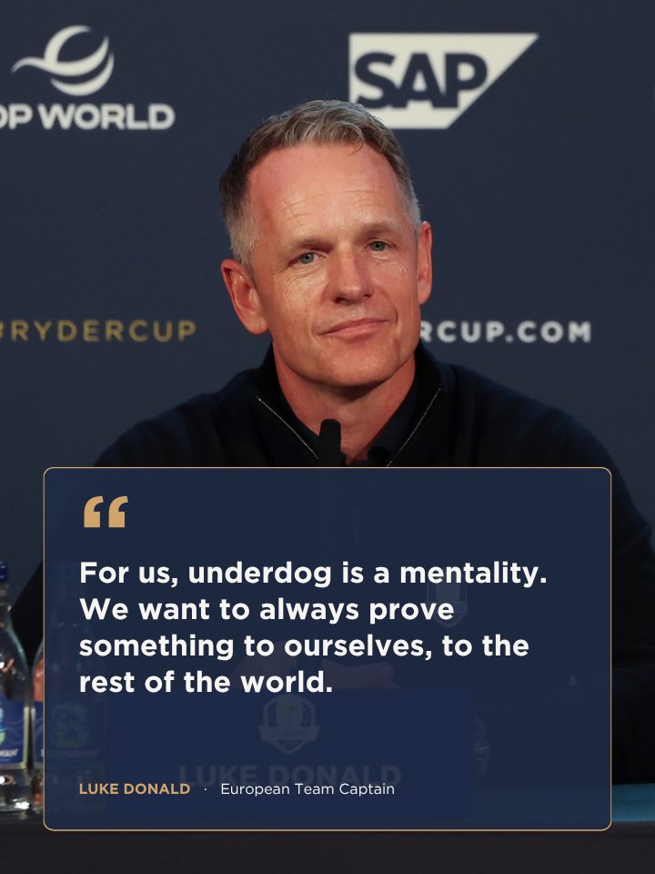 5ClubsGolf's tweet photo. .@LukeDonald isn’t letting a Ryder Cup win create complacency.

From Europe’s underdog mentality to the challenge he expects from the U.S., the European Team captain offered plenty of insight at Adare Manor.

Three quotes that stood out 👇

Watch the @rydercup press conference coverage: https://t.co/d717GlhAIs

@Garywilliams1Up | @GolfChannel | @SiriusXMPGATOUR | @SiriusXMSports | @RyderCupEurope 

#5Clubs #RyderCup #LukeDonald #TeamEurope #Golf