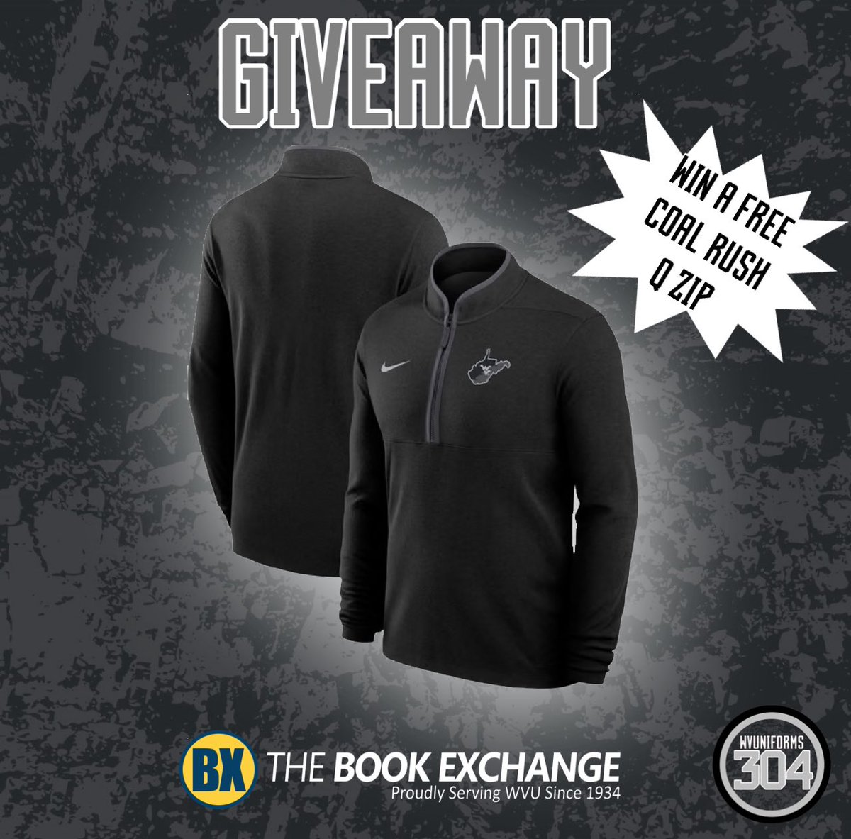 WVUniforms304's tweet photo. 🪨⛏️GIVEAWAY🪨⛏️

@BookExchangeWV is hooking you up again with a Coal Rush Q-Zip!

How to enter:
1️⃣ Follow @WVUniforms304
2️⃣ Like &amp; repost this post
3️⃣ Tag 2 friends in the comments

Winner will be selected this Friday!

Want one now?👀
https://t.co/uC4pxsiNxv

#HailWV https://t.co/seOz0HOE4Q