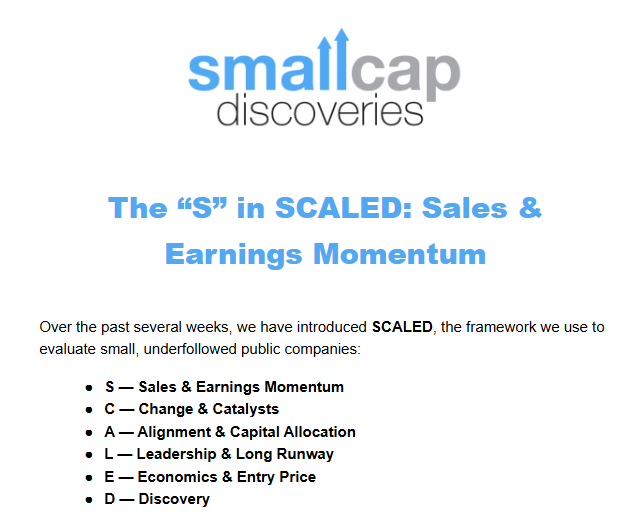 onecentinvest's tweet photo. No surprise that @smallcapdisc created the greatest acronym for investors since CANSLIM! https://t.co/pzAUsemonz