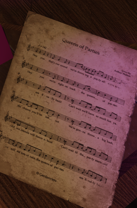 DisinfectDead's tweet photo. on the new halloween floor they added a radio playing the queens of mischief instrumental and this sheetmusic 😭😭😭😭
#dandysworld https://t.co/esMrXaLHQv