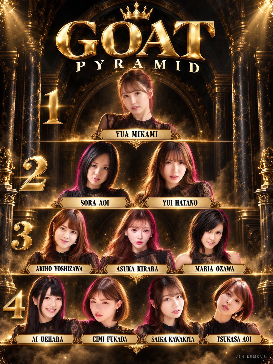 jpnrumour's tweet photo. The GOAT Pyramid. What would you change? https://t.co/sGsT73b5H0