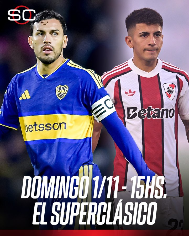HDFfutbol's tweet photo. 🚨Confirmado Hora y Dia del SUPERCLASICO .🇦🇷
-Boca vs River 
-Fecha: 1/11📅
-Hora 15:00hs ⏰
-Estadio: La Bombonera 🏟️
@SC_ESPN 

¿Quien se llevara el SuperClasico? https://t.co/KotT5TRVUn