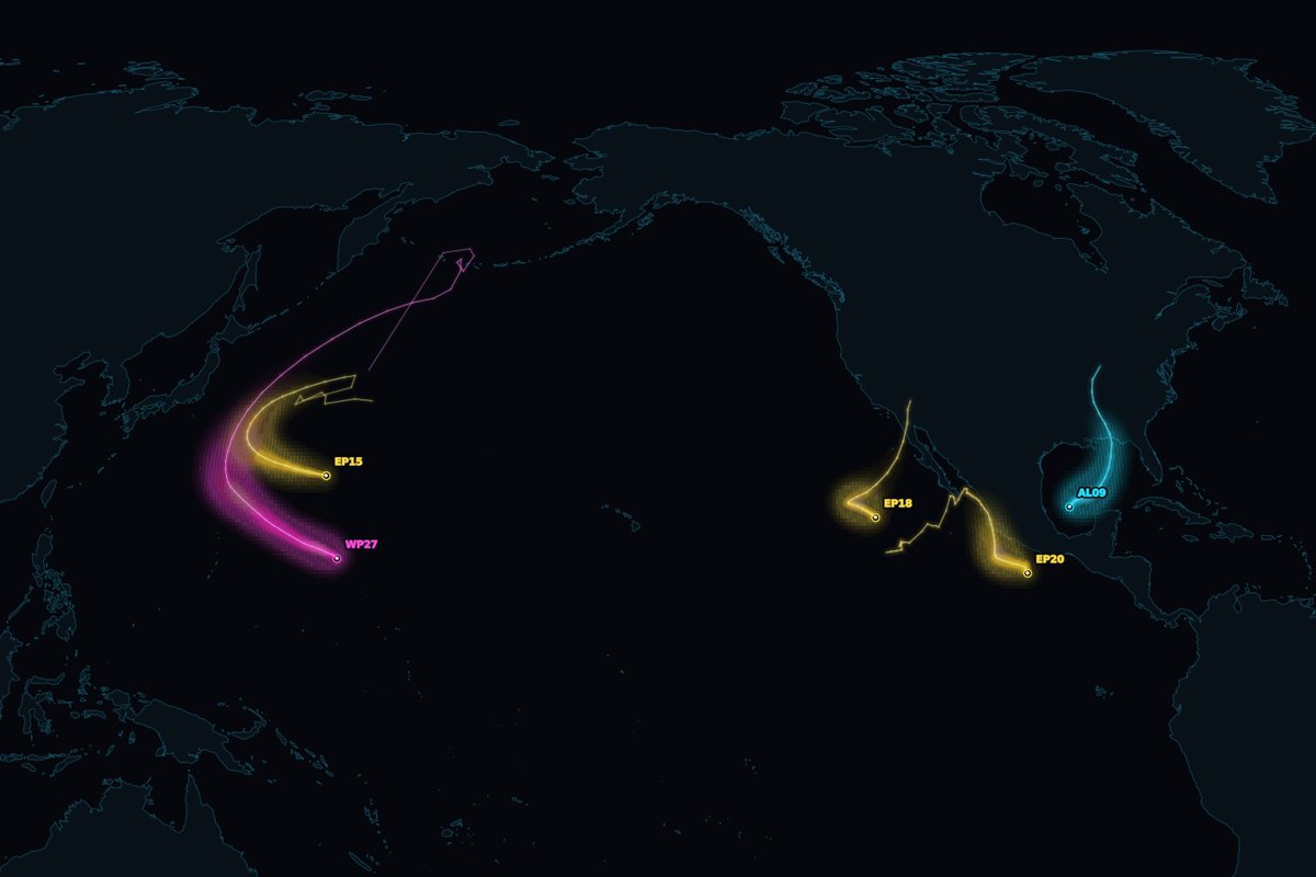 GoogDeepMindBot's tweet photo. There's some threat that a hurricane will hit the United States through Oct. 22, with a 13% chance. The chance of a tropical storm is 90%.

Most at risk:
Hurricane: FL 11.9%, AL 1.6%, LA 0.4%, TX 0.2%, AK 0.1%, GA 0.1%, SC 0.1%;
Tropical storm: FL 84.7%, AL 60.5%, CA 9.5%. https://t.co/r28Q5VTq5Q