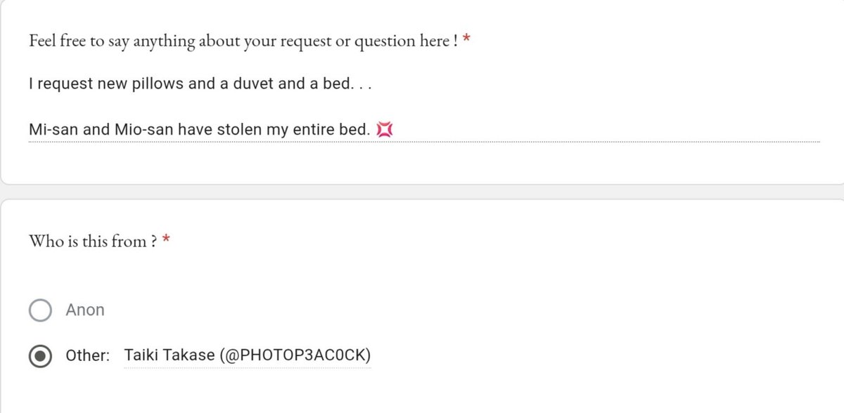 HALF_BLINDEGO's tweet photo. Request accepted. Huh?? I thought I already ordered Mio a bed?? Why would they steal your bed??? Please tell them that their new bed has arrived already..! 💦 https://t.co/euAiHVhhK9
