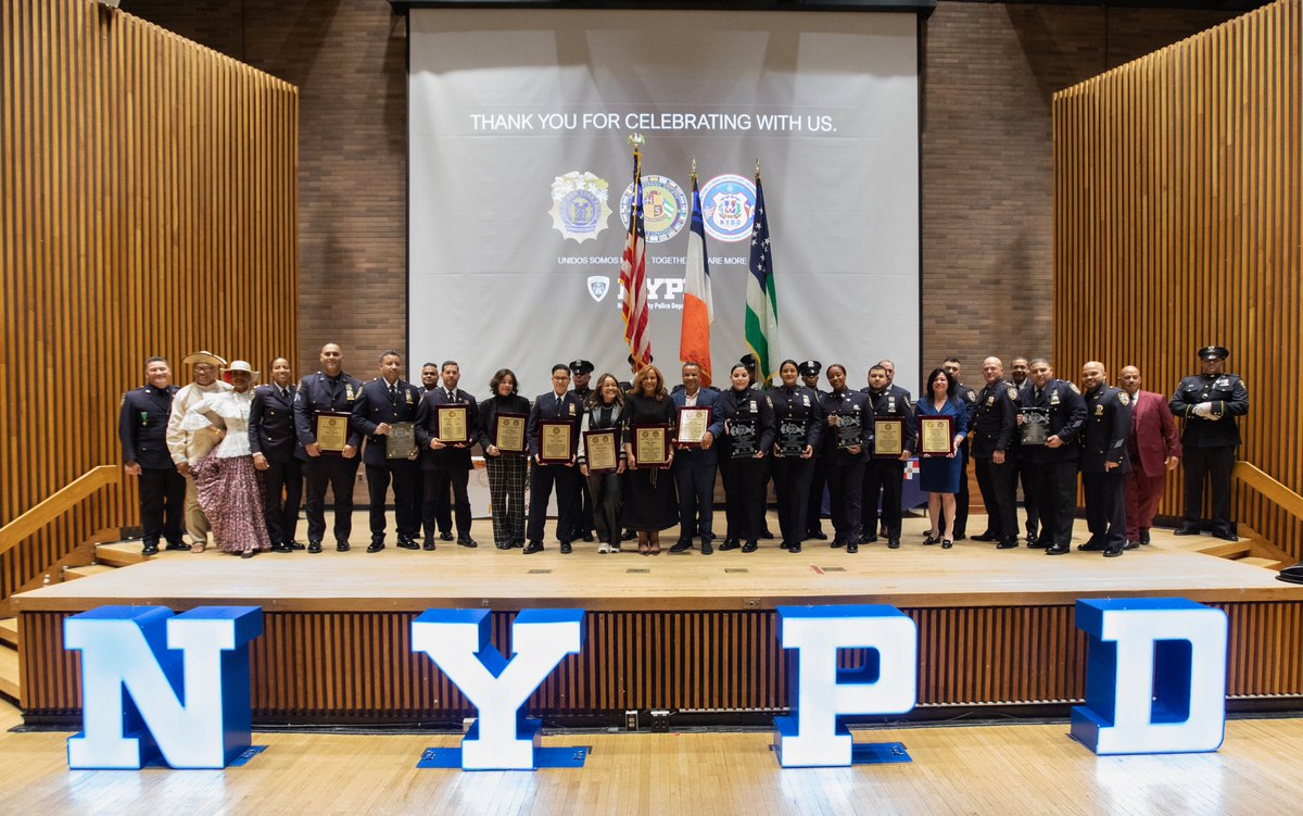 NYPDnews's tweet photo. Yesterday, the NYPD gathered at One Police Plaza for our annual Hispanic Heritage Celebration.

Members of New York's Finest celebrated Hispanic culture, music, and the countless contributions of the community to our department. https://t.co/YQsr7eCZJF