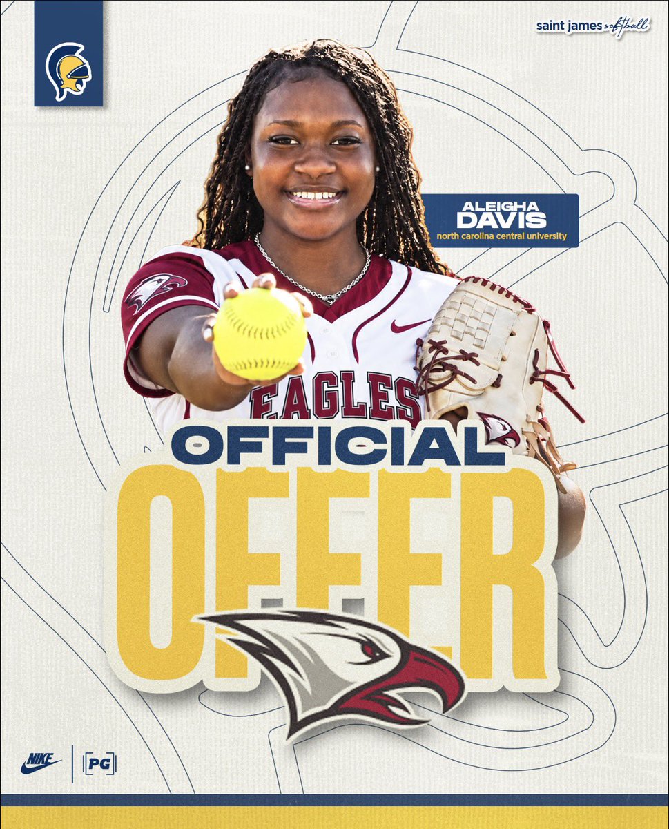 aleigha_2028's tweet photo. I’m so excited to announce that I got an official D1 offer from North Carolina Central University! I want to thank the coaches for believing in me and my journey❤️🤍 
@coach_rickyh @NCCU @STJSoftball @CoachOAllZones @SBRRetweets @TopPreps @ExtraInningSB @thealliancefp @SoftballDown @ImpactRetweets @MichaelWoosley @YAthletesF @IHartFastpitch @KyleParmley