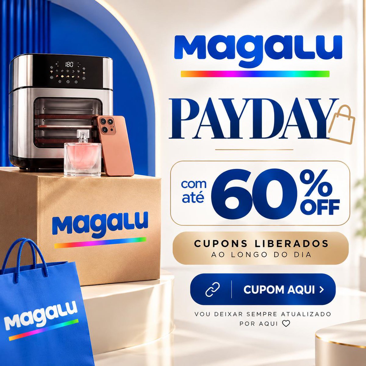 cupomdalaine's tweet photo. PAYDAY na Magalu🎉 💙

20% OFF em itens até R$ 500!! 😱

🏷Use o cupom: PAYDAY21H
╰┈➤ https://t.co/vZSHvDzpBn

+ CUPONS Magazine Luiza 
╰┈➤ https://t.co/TsQx3TfLAM https://t.co/32zVyMzoKQ