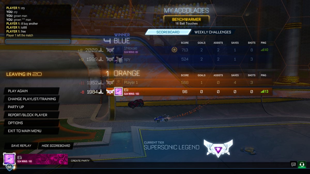 Eb23149269's tweet photo. @PsyonixStudios @TimSweeneyEpic we needa stop this mfs just be buying account after account to ruin the game for us please do smth https://t.co/mS6nZ4SkN0