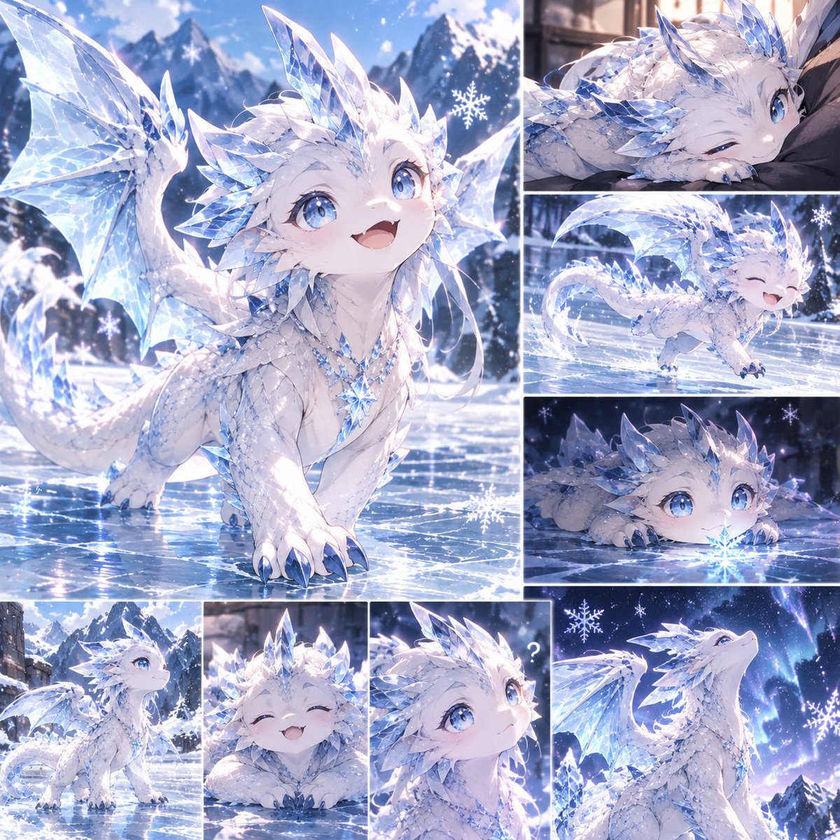 Snufkin_fantasy's tweet photo. 「雪山で出会ったのは、小さなアイスドラゴン。
氷の上で舞うユキには、まだ誰も知らない前世の記憶が――❄️🐉
あなたと過ごす日々が、少しずつ秘密を解き明かしていく。

『氷竜ユキ』トーク版

https://t.co/NmAWd3iqCj

#キャラぷ https://t.co/dnwLhElCLO