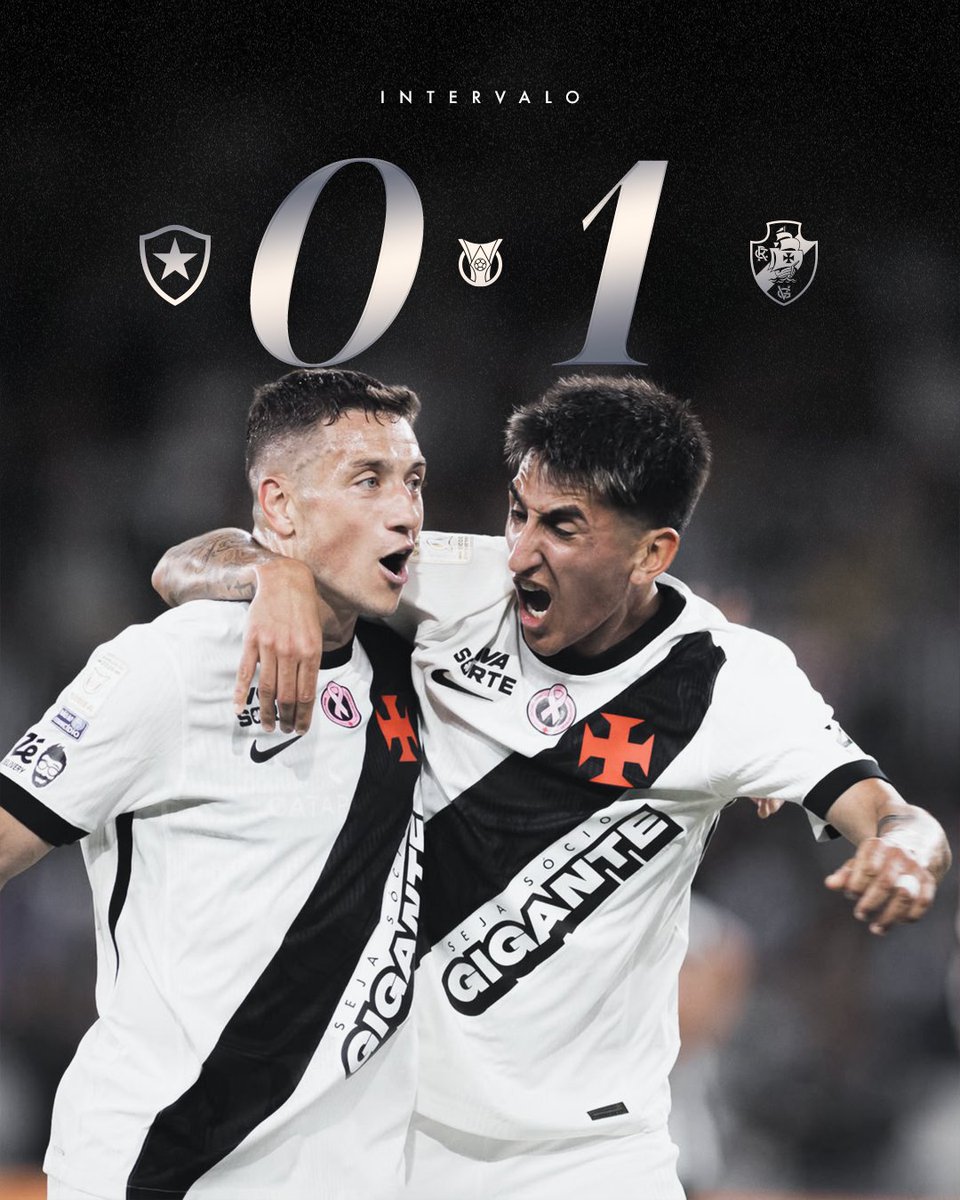 VascodaGama's tweet photo. Fim da primeira etapa. ✔️

💢 Vasco vai vencendo com gol de Alan Lescano!

#BOTxVAS 0️⃣-1️⃣
#Brasileirão2026
#VascoDaGama https://t.co/GhrjWP5HjK