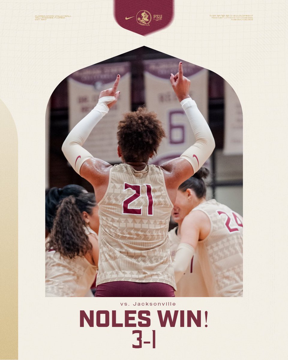 FSU_Volleyball's tweet photo. Got it done 🍢🍢🍢 https://t.co/lSxKPD0qpv