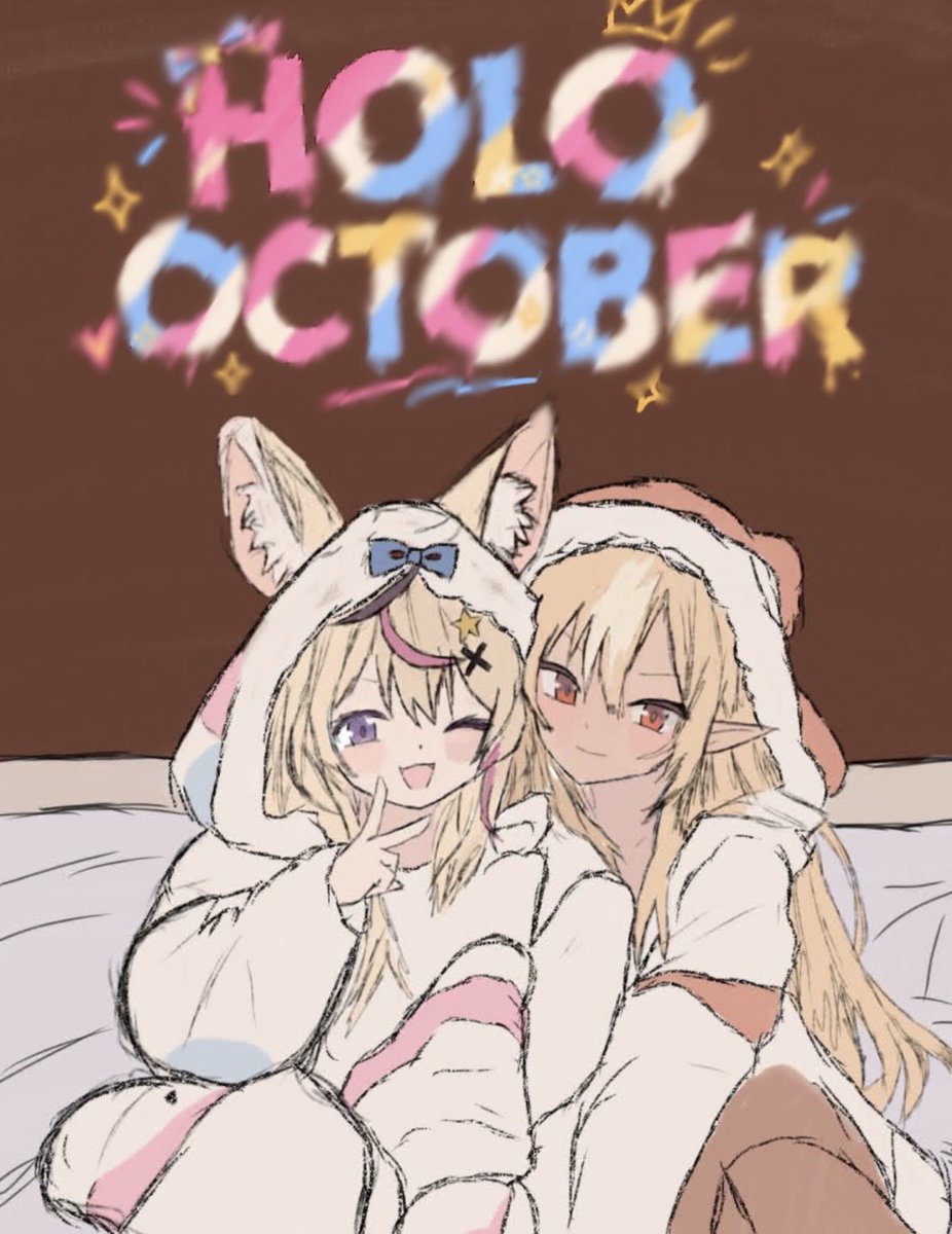 kam0dash's tweet photo. Day 8 - sleepwear 
#holoctober #絵まる #しらぬえ https://t.co/E43Aa0ivdc