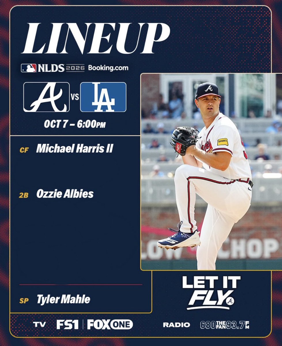 jebmaize's tweet photo. Braves Postseason lineup drop https://t.co/eyhs0PQK4Q