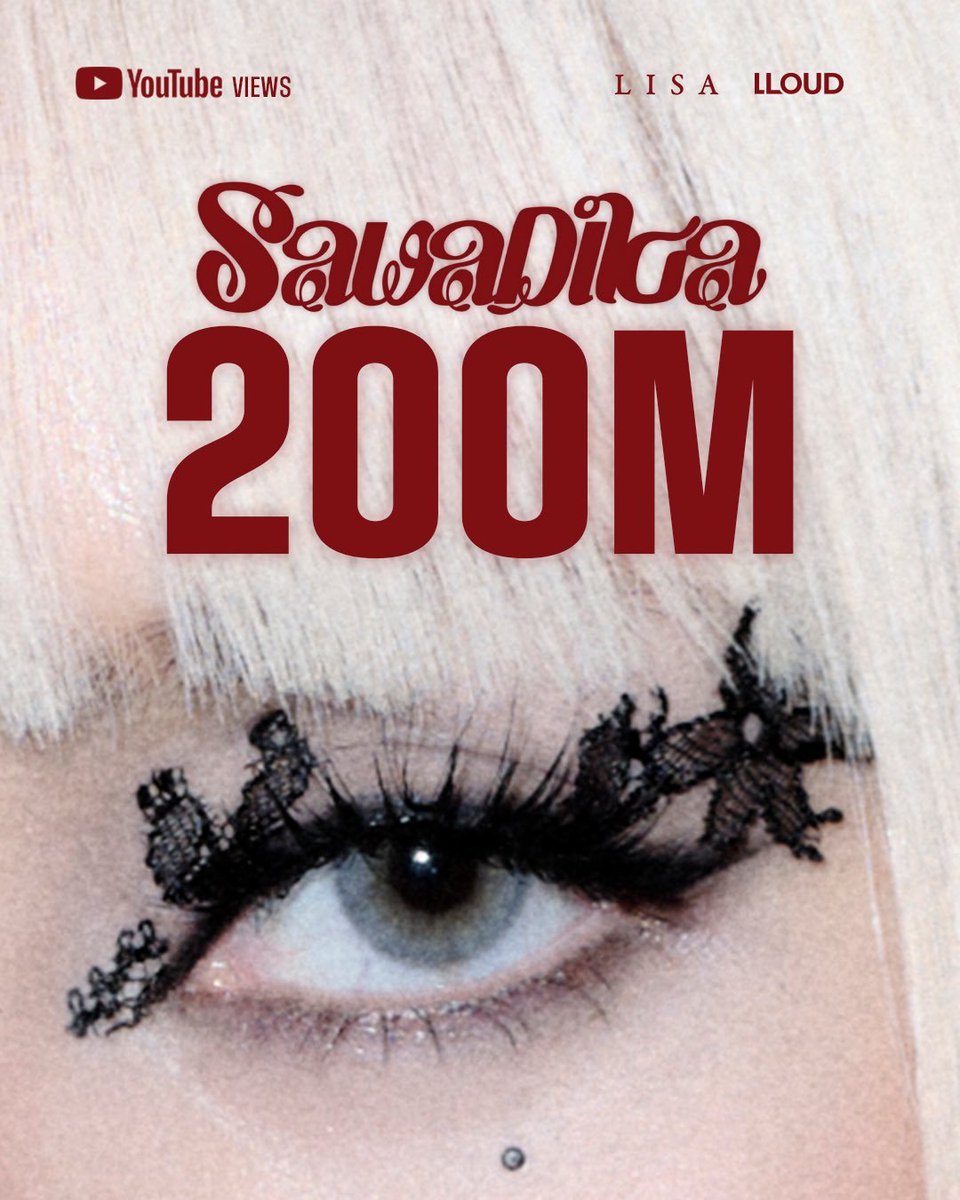 PopEmpirex's tweet photo. LISA 'SaWaDiKa' surpasses 200 Million Views in just over a Month on YouTube. https://t.co/Vbp5grcD2T