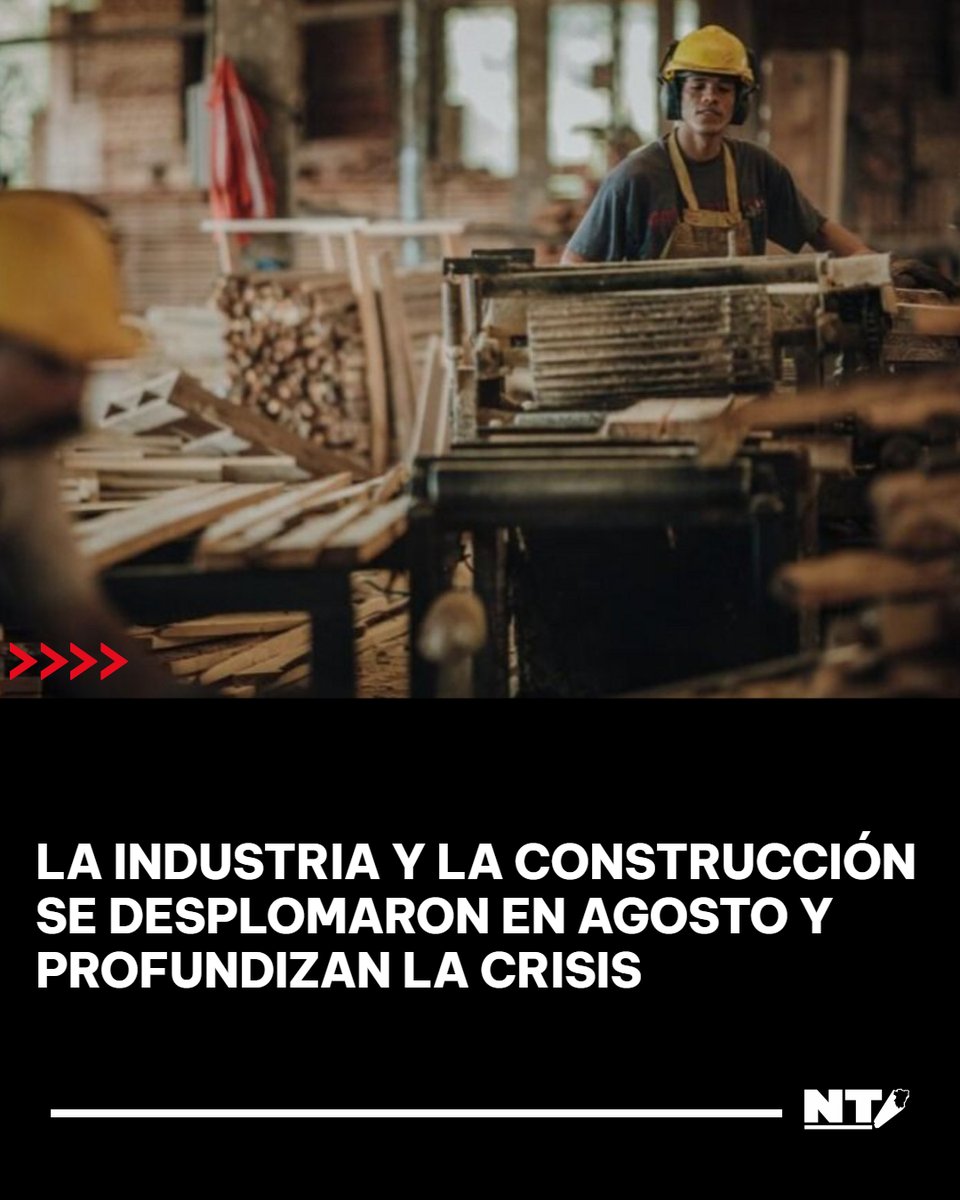 NorteTucumano's tweet photo. 🏭 Industria cayó 3,2% interanual en agosto según Indec. Maquinaria agro cayó 37,9%. Caputo festejó datos mensuales ignorando el desplome anual.
#Economía #Indec https://t.co/ytF5Tc09aO