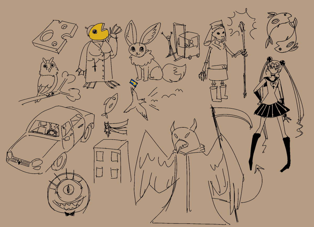 Ne0Sura's tweet photo. Stream has ended!
We somehow kept going for 7 hours even though I initially felt like I had nothing prepared...

Anyway here are the doodle requests from the stream!
We should do this again sometime... https://t.co/pU73xrrpiB