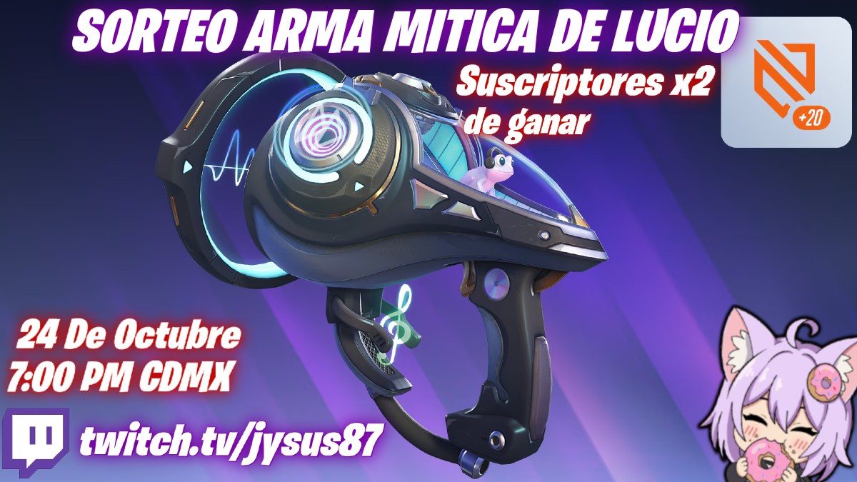 Jysus_87's tweet photo. 🎁SORTEO ARMA MITICA LUCIO🎁

✅RT Y FOLLOW
✅SEGUIRME EN X Y TWITCH
✅ETIQUETAR A 1 AMIGO

✅COMO PARTICIPAR✅
Viendo el stream acumularan entradas, entre mas entradas mas chances de ganar!
El sorteo se realizara en vivo en Twitch.
#OverwatchLATAM y #OWLATAMMythicLucio https://t.co/kUF3l8zQRW