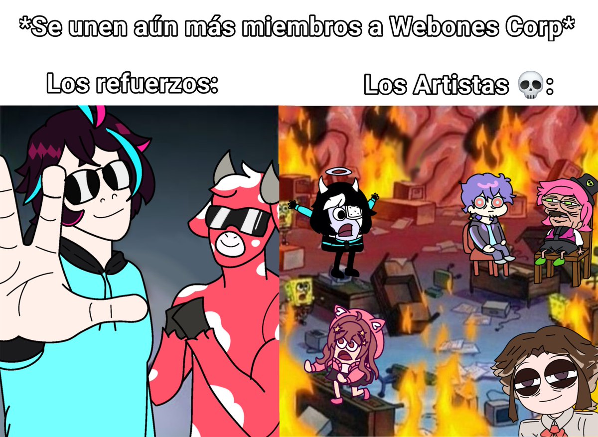 Aleo_3777's tweet photo. Nuevo curi | En honor a los artistas que tuvieron que actualizar sus fanarts del Team como mil veces 🗣️🔥

#WebonesCorp https://t.co/VsW5vEMOiv