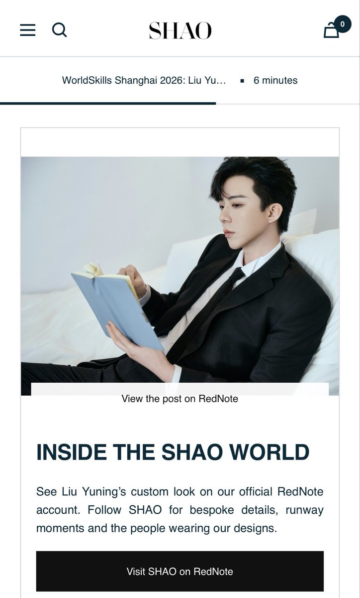 angelzunshine's tweet photo. Liu Yuning featured on Shao New York blog for their custom bespoke look for The World Skills Day 2026!

 Check out the whole article 
🔗https://t.co/TWFPyhqVWw

#LiuYuning #หลิวอวี่หนิง #刘宇宁  #류위닝 https://t.co/tDSXpKjL2h