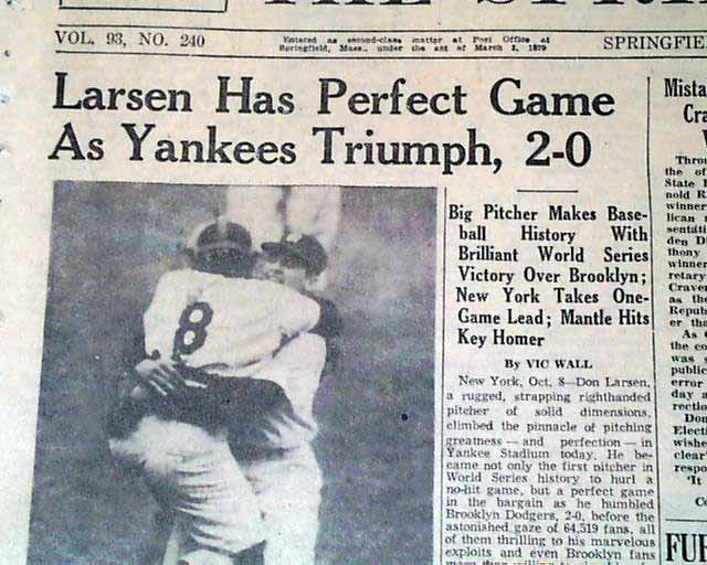 lindsayberra's tweet photo. Grampa Yogi said, "If the world were perfect, it wouldn't be," but #OTD 70 years ago, he and Don Larsen were perfect for the first and only time in World Series history. #ItAintOver 🙏⚾️���️ https://t.co/DTWlMdzSjM