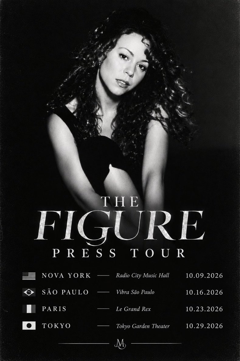 poprpgupdates's tweet photo. Para promover seu próximo album ‘ The Figure ’ , Mariah Carey anuncia a “ The Figure Press Tour ” 

Com datas em Nova York, São Paulo e outras grandes cidades, Mariah promete causar impacto https://t.co/StVLwKkDA3