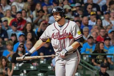SleeperBraves's tweet photo. Ronald Acuna, Austin Riley, Drake Baldwin, and Matt Olson in the NLDS: 

.086 AVG (5/58) 
21 SO 
36.2% K Rate 

Brutal series https://t.co/lOxGiuQEiP
