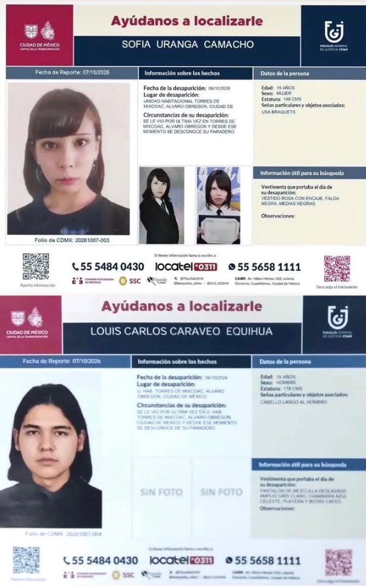 VeronicaAthie's tweet photo. 🚨🚨🚨
URGENTE 
RT🙏
Es compañera de mi hija
Vista por última vez martes 6/oct/26
Unidad Habitacional Torres de Mixcoac, Álvaro Obregón CDMX

@MrCivico_  @GARCIPAVON @SocCivilMx @analucia_medina @TereValeMX @PamCerdeira @anafvega @latinus_us @vampipe @homerovelazquez https://t.co/79yk6xrSkl