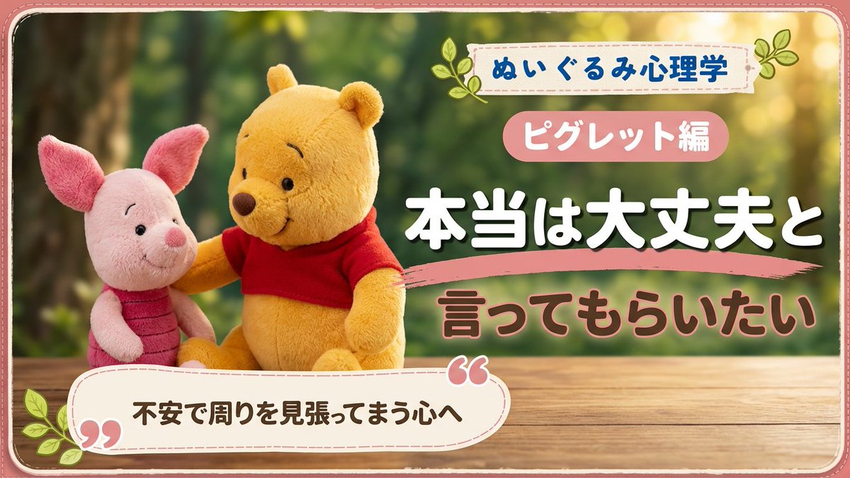 efttonton's tweet photo. どうしてこんなに不安感が強いのか byピグレット｜ぬいぐるみ心理学 https://t.co/aYh5XET6hZ @YouTubeより https://t.co/MEz8vgo5qM