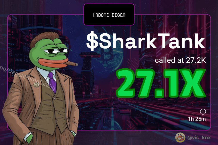 HADON_D's tweet photo. 27x up from my call on $SharkTank https://t.co/Owq1Fe1y1v