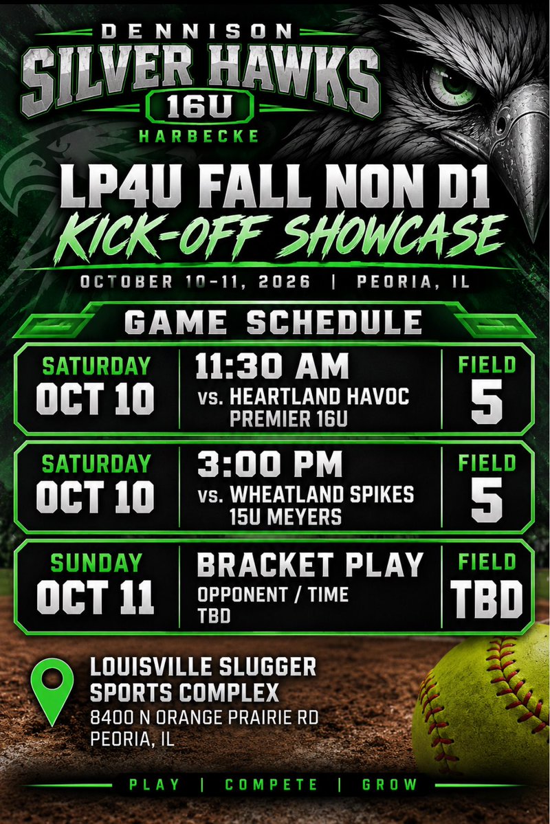 JasmineRod56009's tweet photo. SILVER HAWKS ARE BACK!! Make sure to come check us out this weekend in Peoria, super excited to share the field with my team again! 
💚💚
@SilverHawkSball @Coach_McNulty @CoachHarbecke87 https://t.co/uQtyacRZq5