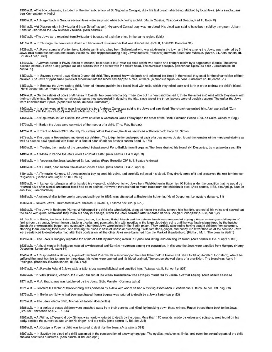 Donald_Langdon's tweet photo. Compilation Of Jewish Ritual Murders From BCE - 1932

https://t.co/6ZMJDoiuP9 https://t.co/AjkBhqqDLA