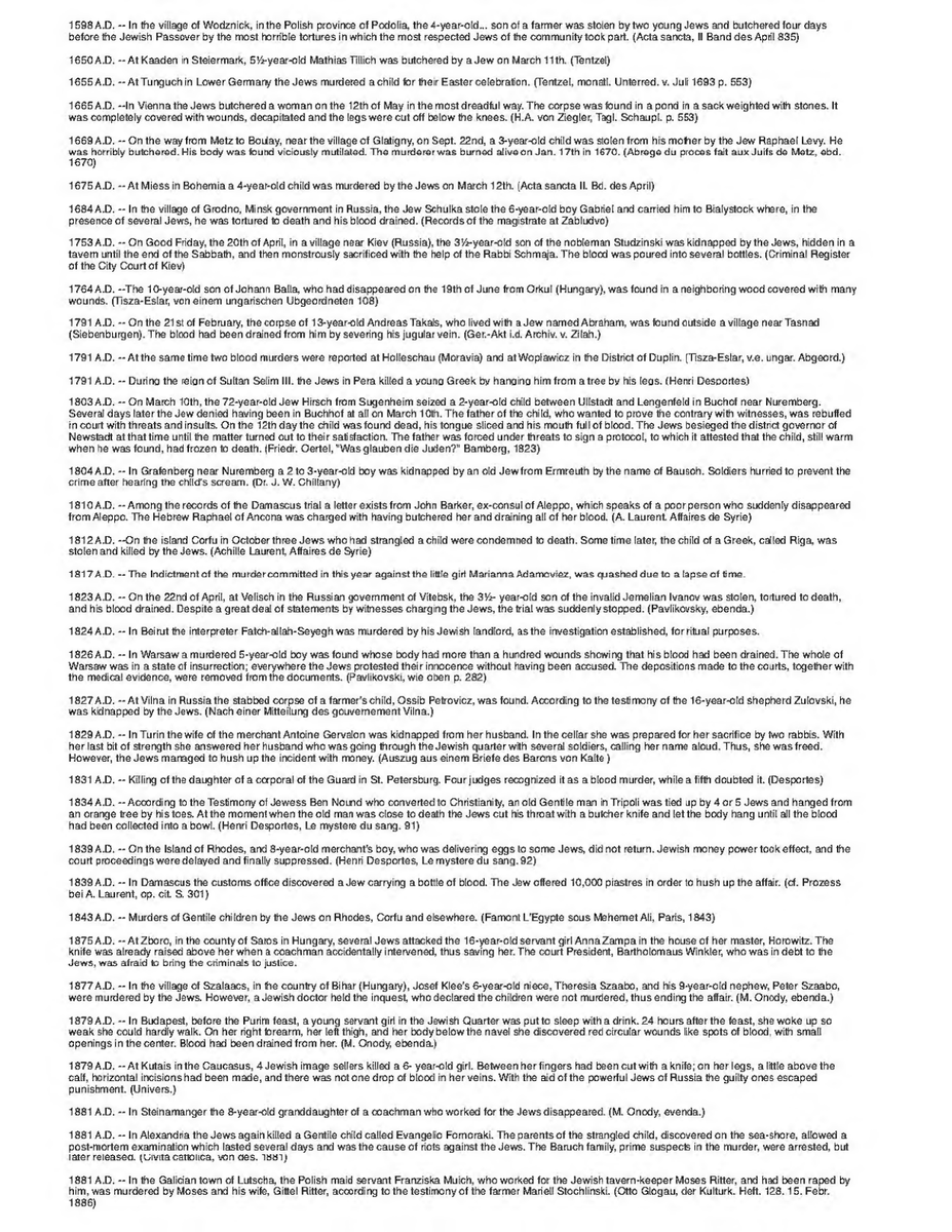 Donald_Langdon's tweet photo. Compilation Of Jewish Ritual Murders From BCE - 1932

https://t.co/6ZMJDoiuP9 https://t.co/AjkBhqqDLA
