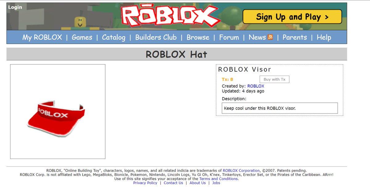 r4y319's tweet photo. 19 years ago today (Oct. 8, 2007), Roblox began its annual visor tradition.

Each year, a new visor was released as part of the tradition, with 13 released in total.

The tradition lasted for 12 years, eventually coming to an end in 2019. https://t.co/ofW75iMJ0j