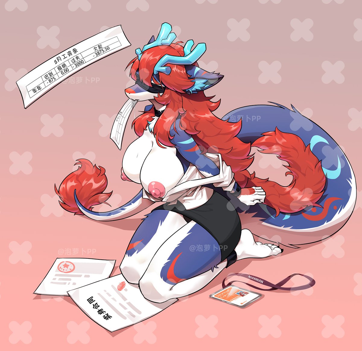 CarrotPPP's tweet photo. Completed this fun  commission for
@hrny_dragQN  ，
Really enjoyed working on this piece! 
Hope you like it!🥳🥳🥳 https://t.co/S43O2Srm7H