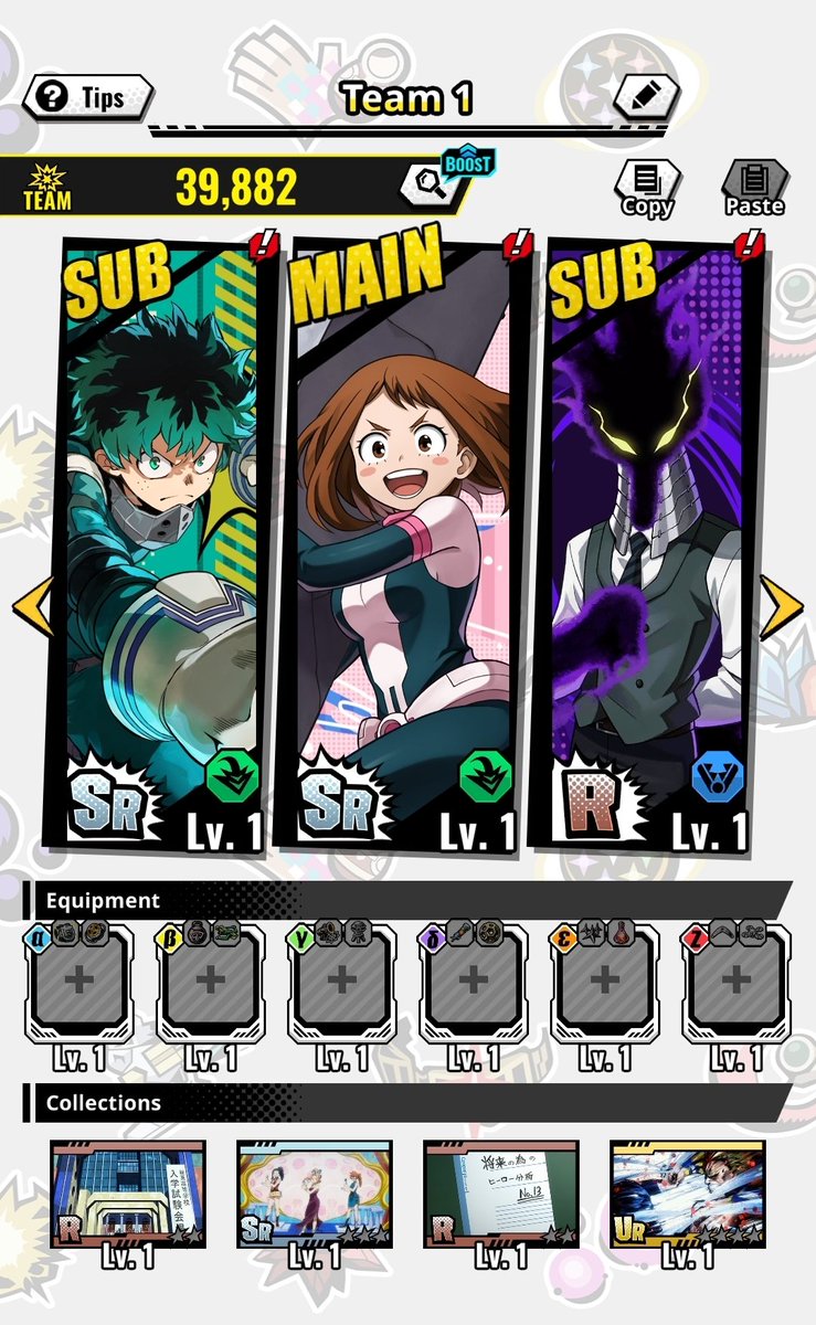 beibl6de's tweet photo. So, I understand that all slots CAN be filled. Honestly, with this being my first time I got extremely lucky. 

As a f2p player, 35,500 is hard pity for a character so I should keep that in mind. I just need equipment 🤙🏾 

#MHA | #MHA_HS | #heroaca_a https://t.co/jkhddjWpx1
