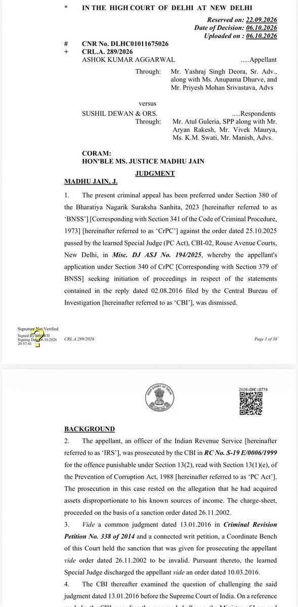 maneeshchhibber's tweet photo. Has this ever happened earlier? Delhi HC orders criminal complaint against 6 CBI officers for making false statement, deliberate substitution. process. The justification for further proceedings accordingly extends beyond
the appellant’s individual grievance. https://t.co/tyY1hUssJD