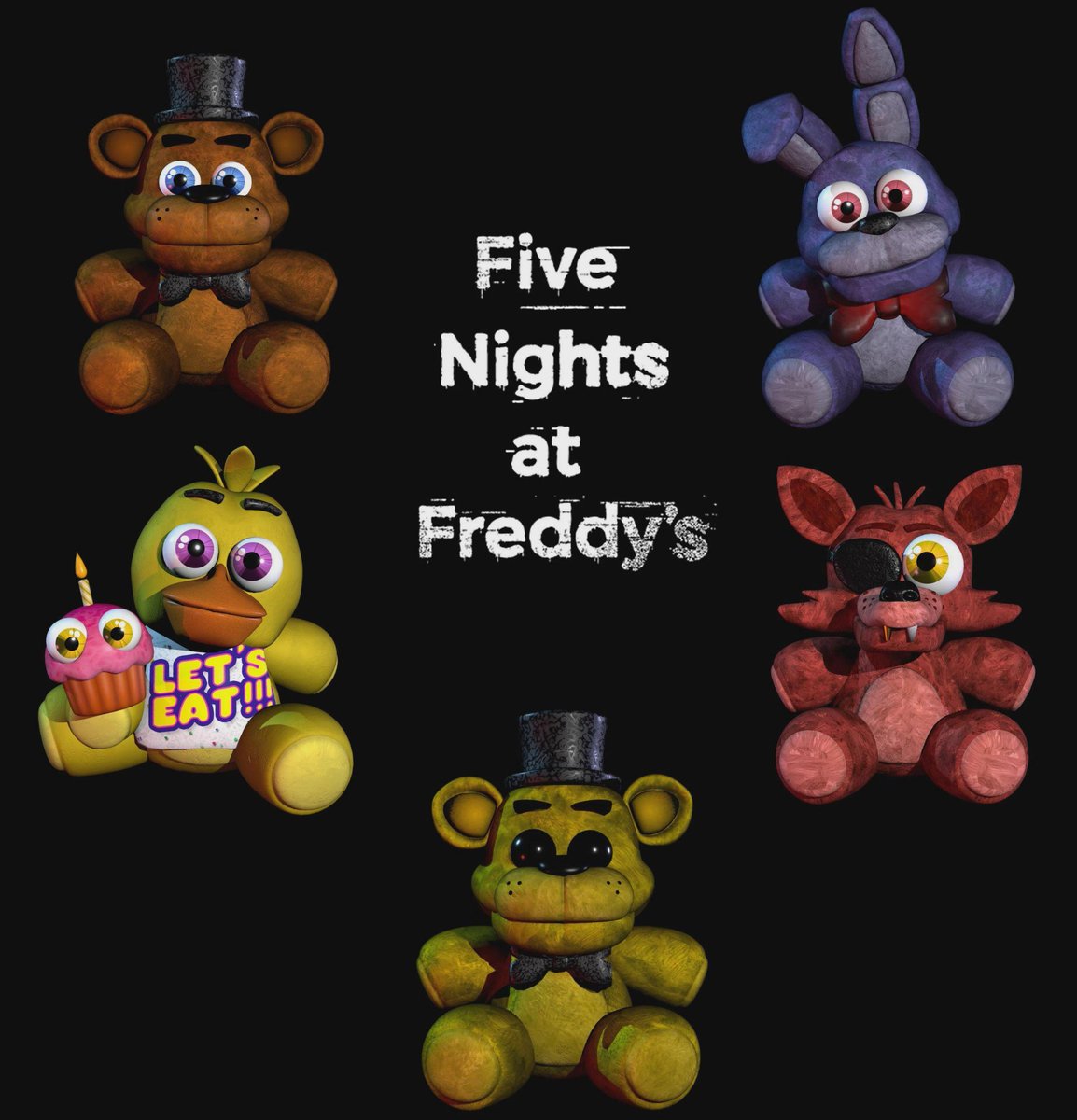 eggploont's tweet photo. You see this is especially funny because the plushies in fnaf aren't even supposed to look like that
They're supposed to look like ordinary plush toys. but with their legs folded in. because they're sitting. Not stitched to be sat down
If you picked one up, the legs would dangle https://t.co/nmGgriRiCb
