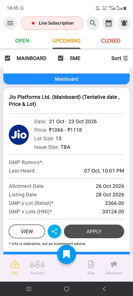 Shivam__003's tweet photo. Jio IPO
Size ~ 31000 crore
#bse
#nse
#ipo
#jio
#india
#huge
#size https://t.co/TENoMDJSZz